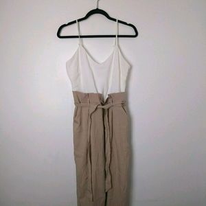Paper bag pants jumpsuit